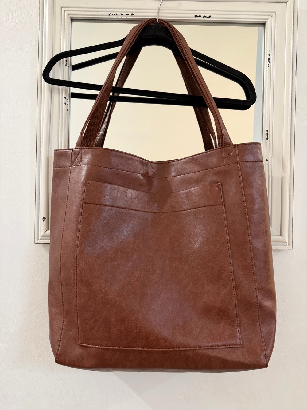 Faux Leather Tote Bag